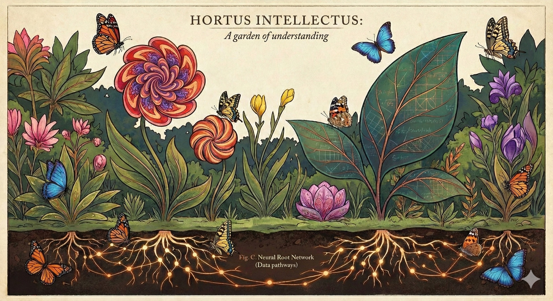 Garden with scientific elements